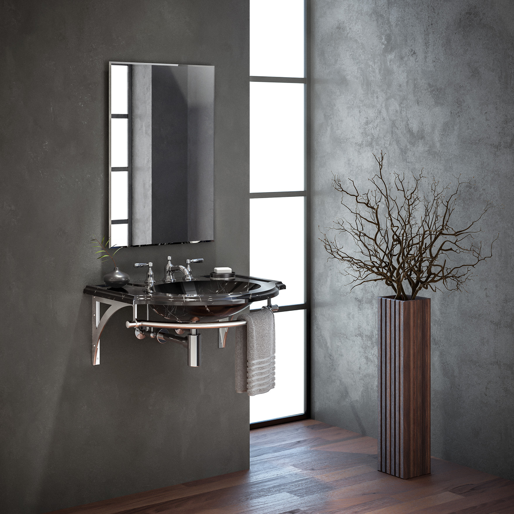 Regency Vanity, in polished chrome