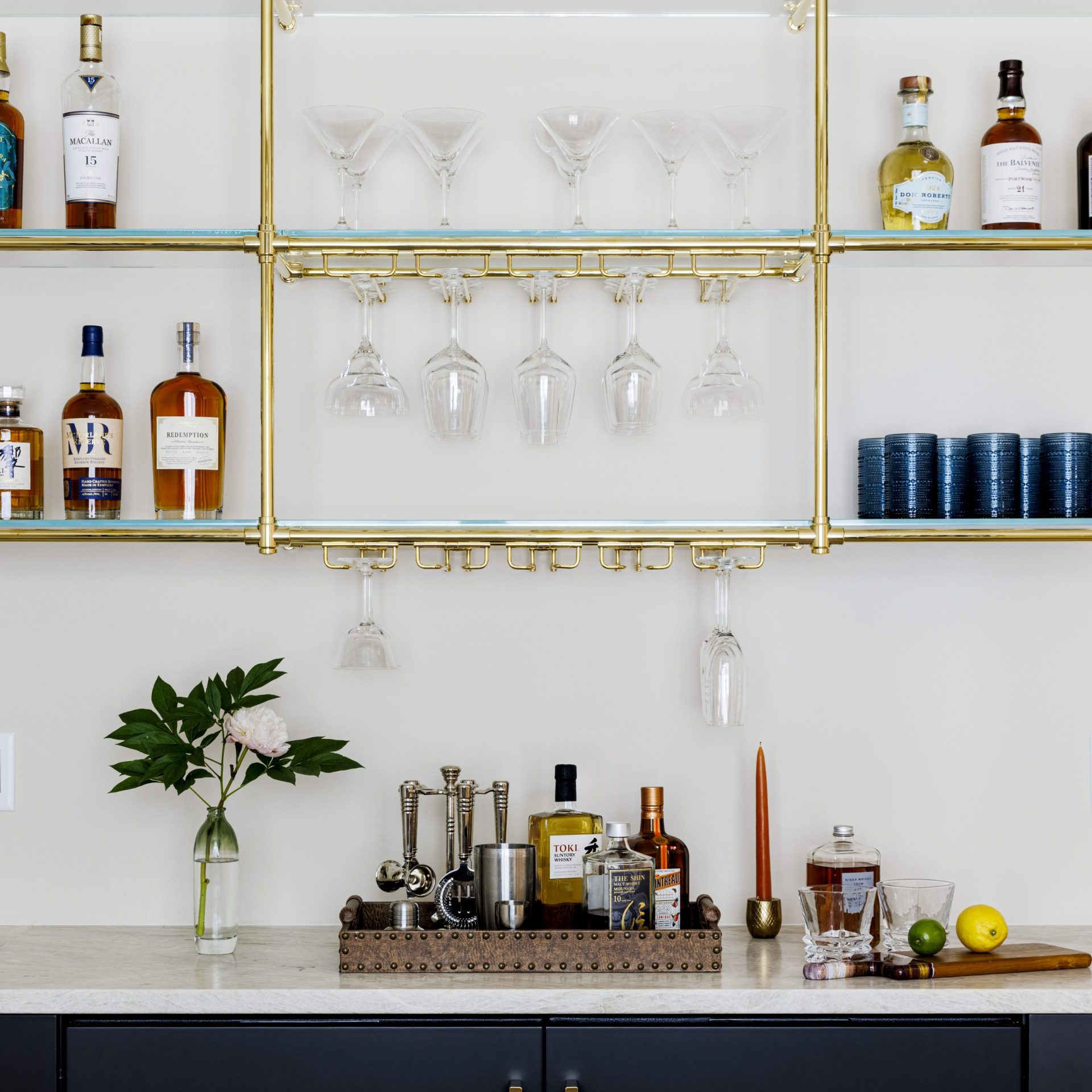 Studio Shelving with Stemware